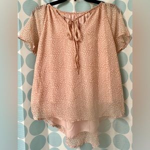 Flowy print top, Light pink, Size S
